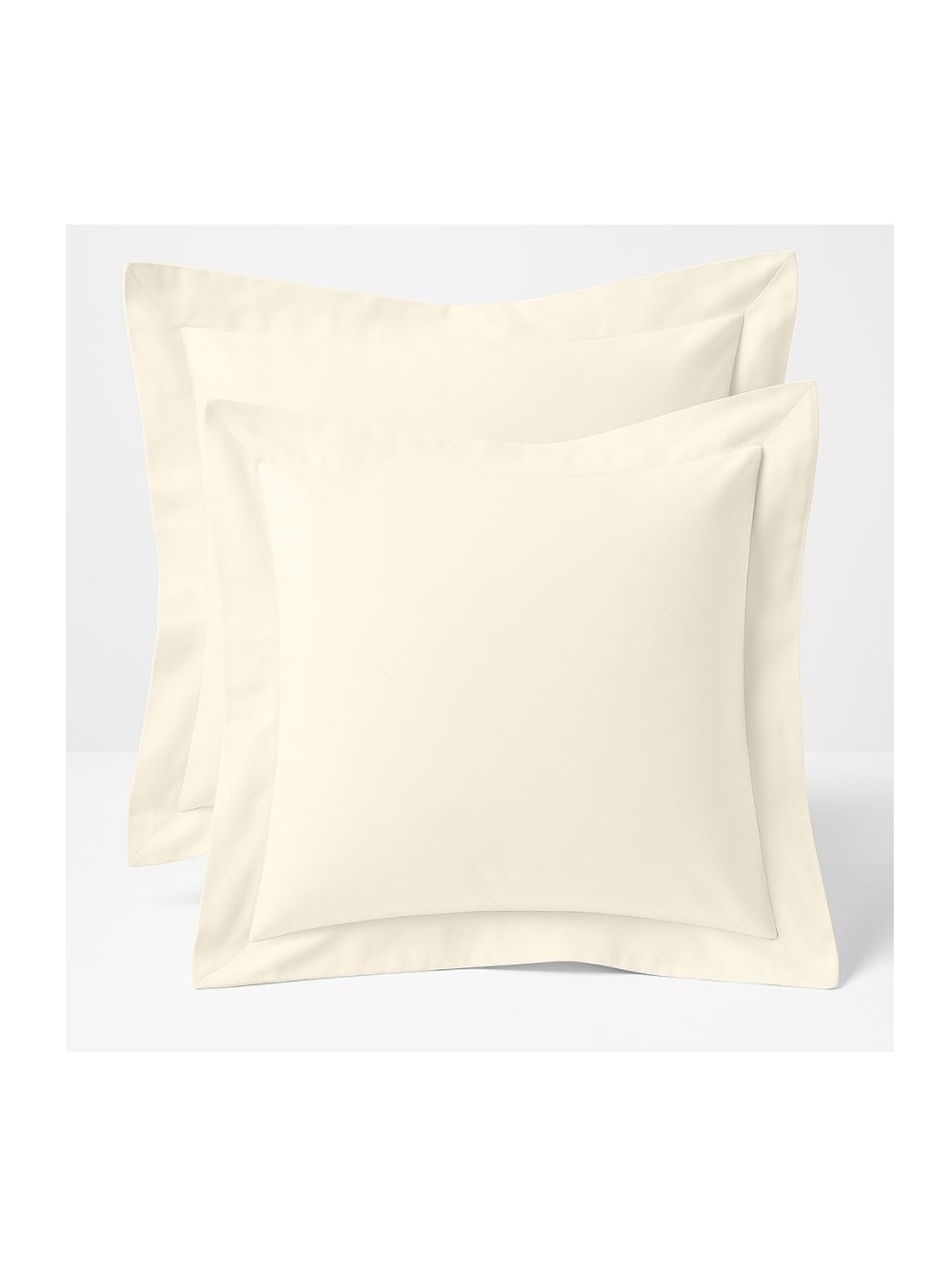 Ivory Euro Shams 100% Organic Cotton 600 Thread-Count SQUARE 24x24” (2-pack)